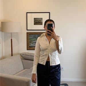 Vintage 90’s White Button-Up Shirt